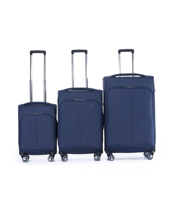 Grange 3 Piece Soft Suitcase Set in Indigo Blue image 3
