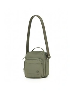 Anti-Theft Shoulder Bag with Handle - Khaki