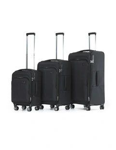 Grange 3 Piece Soft Suitcase Set in Black