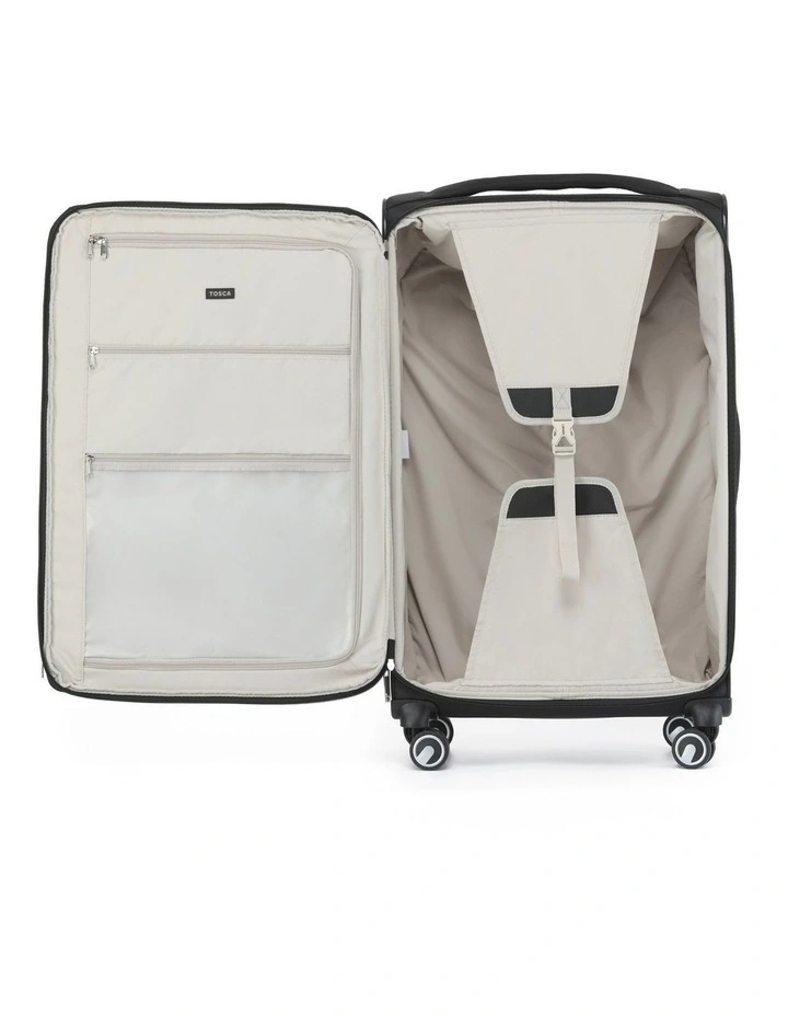 Grange 3 Piece Soft Suitcase Set in Black image 2