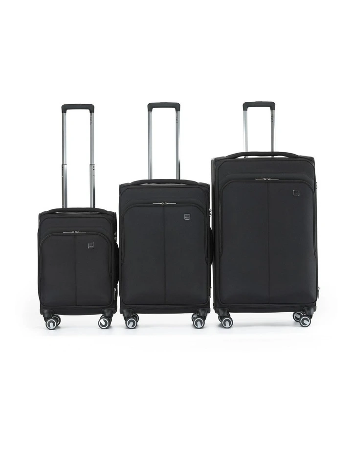 Grange 3 Piece Soft Suitcase Set in Black image 3