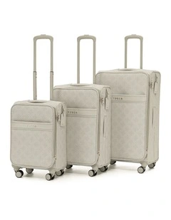 Willow PU Suitcase 3 Piece Set in Vanilla