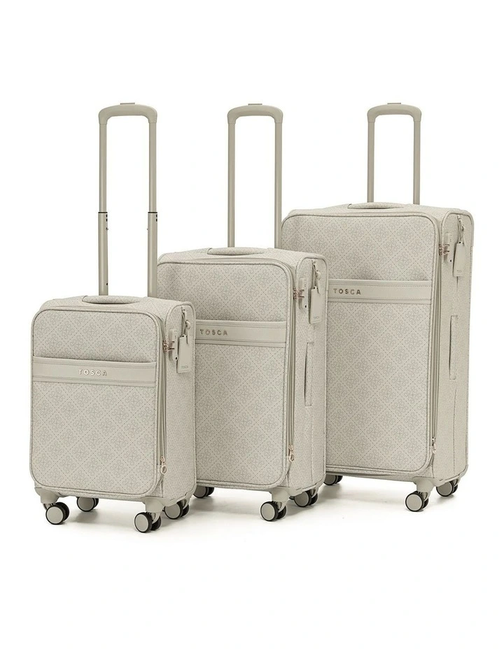 Willow PU Suitcase 3 Piece Set in Vanilla image 1