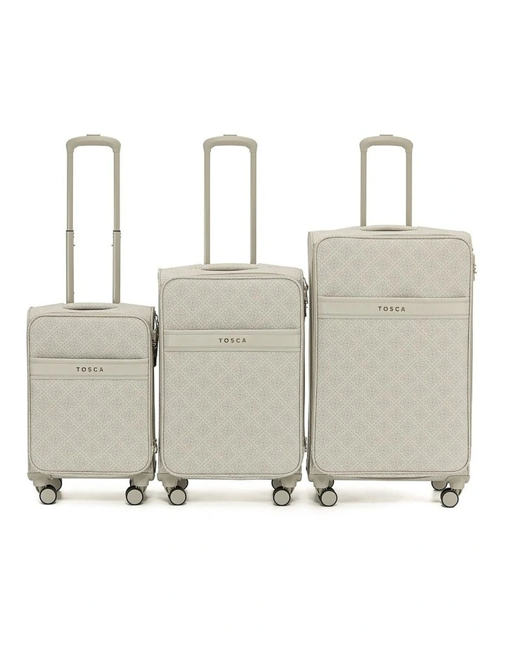 Willow PU Suitcase 3 Piece Set in Vanilla image 3