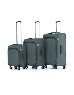 Grange 3 Piece Soft Suitcase Set in Cypress Green