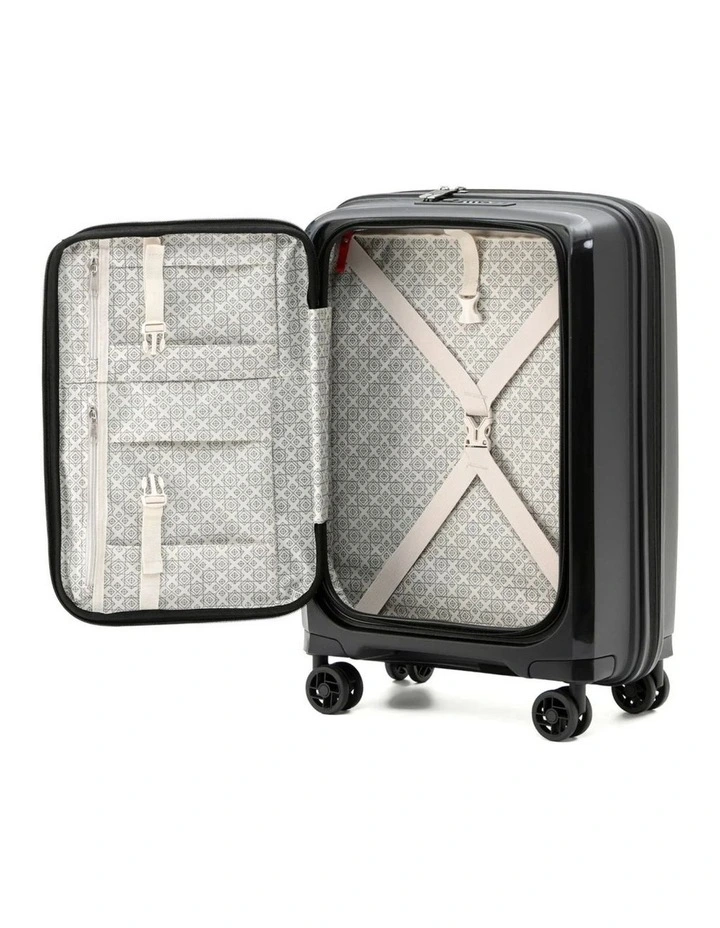 Space-X 55cm Small Dual Opening Hard Suitcase Carry On - Black image 2