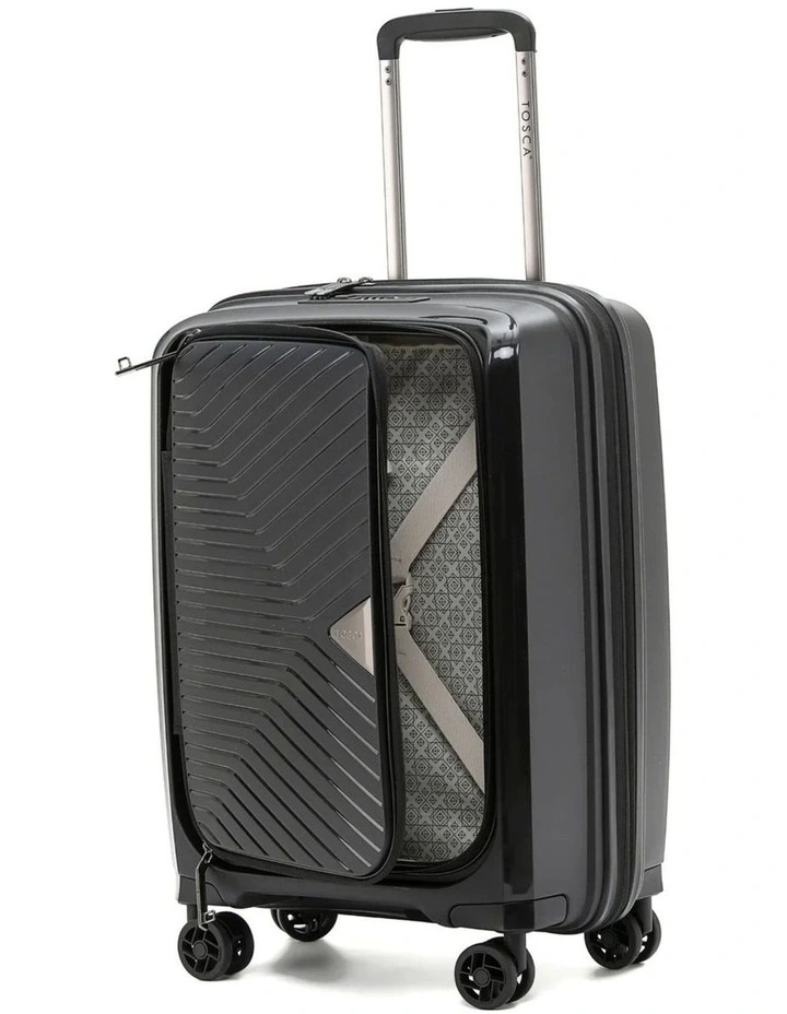 Space-X 55cm Small Dual Opening Hard Suitcase Carry On - Black image 4