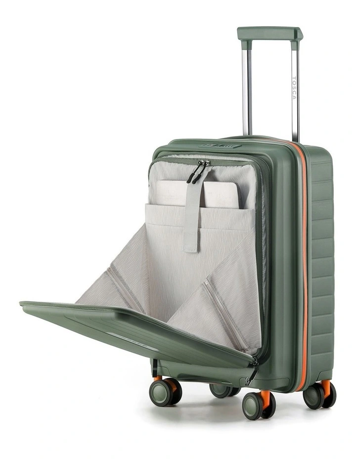 Cruiser 53cm Small Front Opening Hard Suitcase Carry On - Khaki image 2