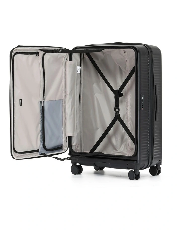 Zen Front Opening Hard Suitcase 3 Piece Set in Black image 2
