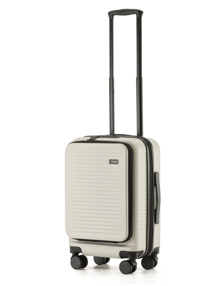 Zen 53cm Small Front Opening Hard Suitcase Carry On in Stone image 1