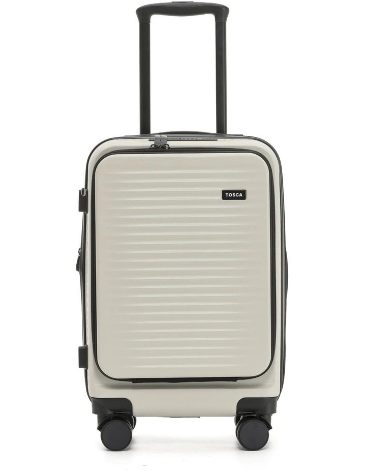 Zen 53cm Small Front Opening Hard Suitcase Carry On in Stone image 6