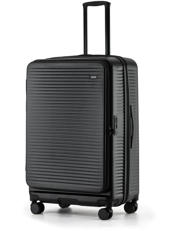 Zen 77cm Large Front Opening Hard Suitcase in Black image 1