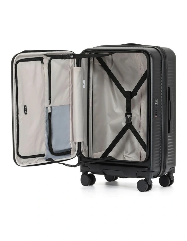 Zen 77cm Large Front Opening Hard Suitcase in Black image 2