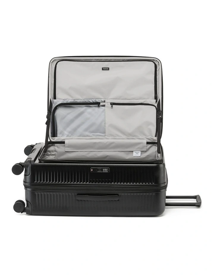 Zen 77cm Large Front Opening Hard Suitcase in Black image 3