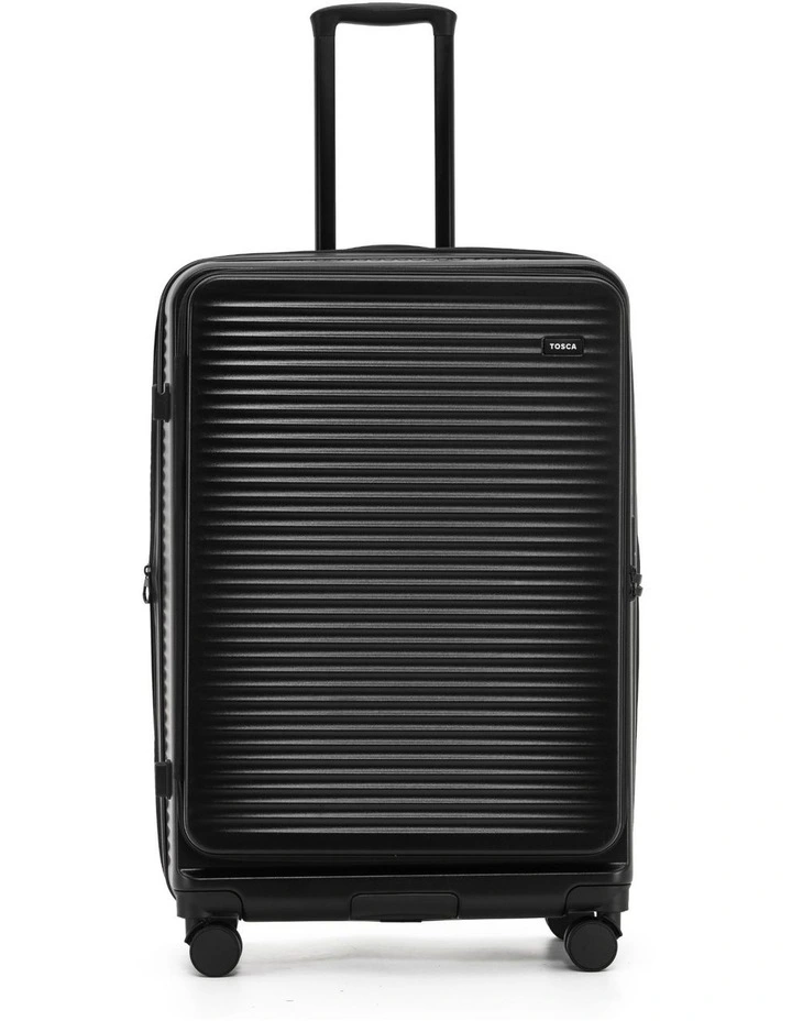Zen 77cm Large Front Opening Hard Suitcase in Black image 5