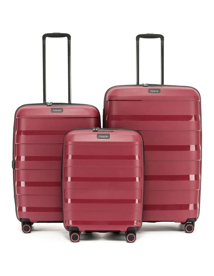 Comet Hard Suitcase 3 Piece Set in Red Rumba image 1