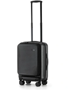 Zen 53cm Small Front Opening Hard Suitcase Carry On in Black