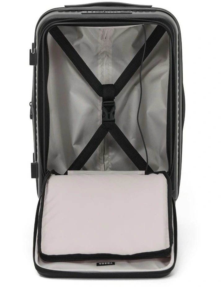 Zen 53cm Small Front Opening Hard Suitcase Carry On in Black image 3