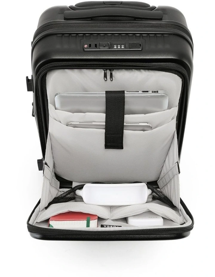 Zen 53cm Small Front Opening Hard Suitcase Carry On in Black image 4