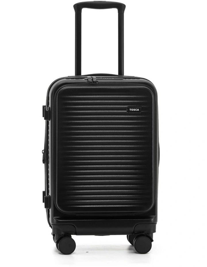 Zen 53cm Small Front Opening Hard Suitcase Carry On in Black image 7