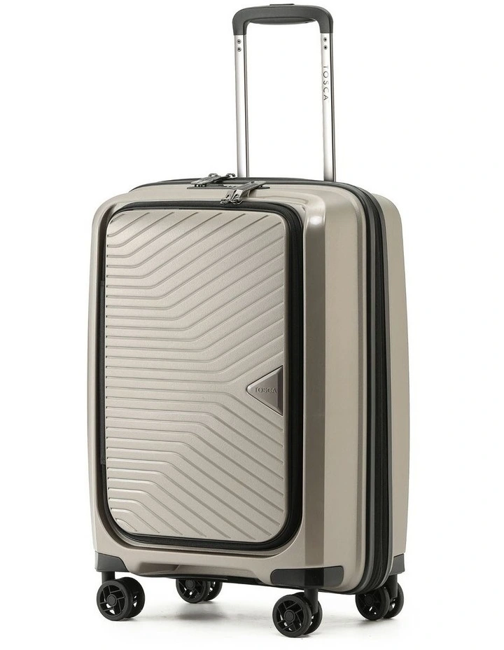 Space-X 55cm Small Dual Opening Hard Suitcase Carry On - Champagne image 1