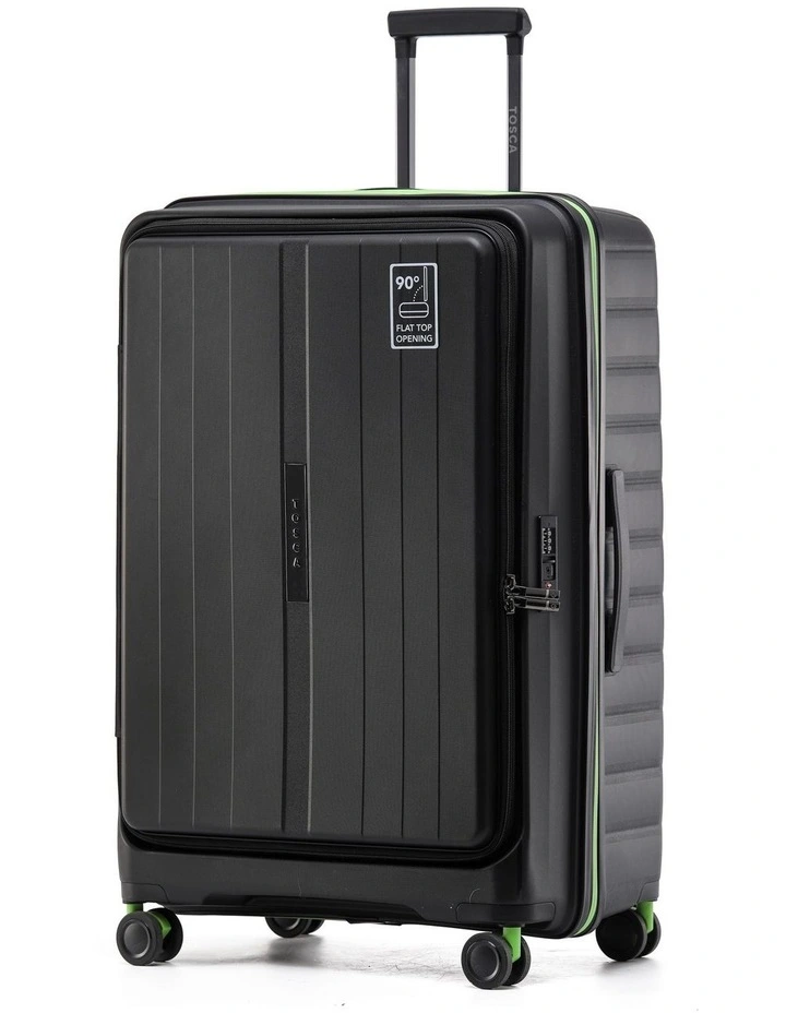 Cruiser 77cm Large Front Opening Hard Suitcase - Black image 1