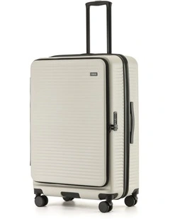 Zen 77cm Large Front Opening Hard Suitcase in Stone