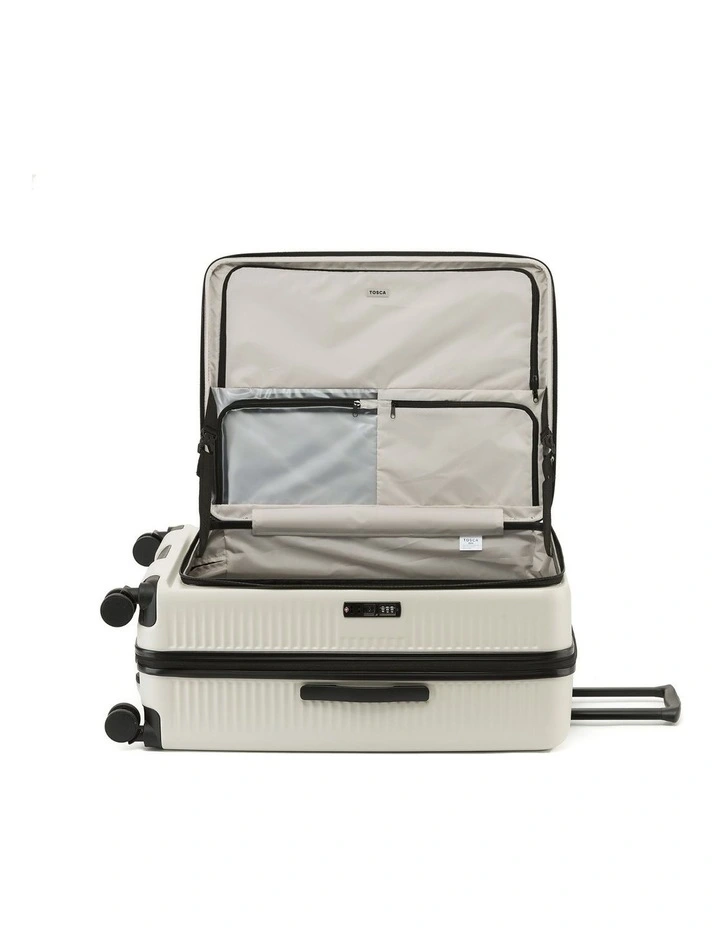Zen 77cm Large Front Opening Hard Suitcase in Stone image 3