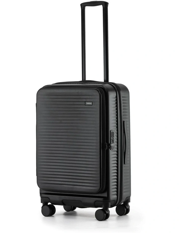 Zen 65cm Medium Front Opening Hard Suitcase in Black image 1