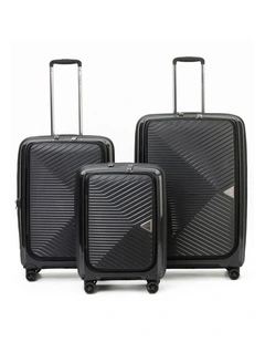 Space-X Dual Opening Hard Suitcase 3 Piece Set - Black