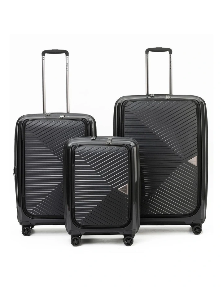 Space-X Dual Opening Hard Suitcase 3 Piece Set - Black image 1