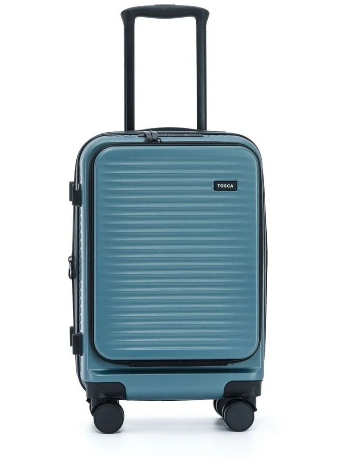 Zen 53cm Small Front Opening Hard Suitcase Carry On in Slate image 7