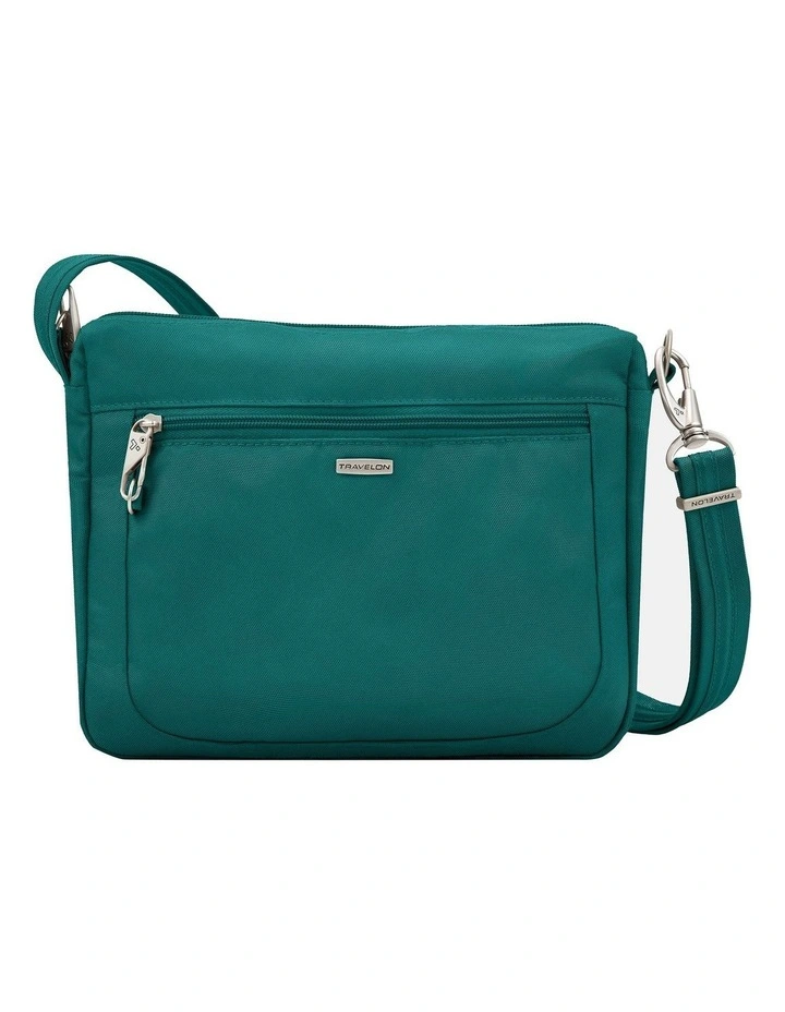 Classic Anti-Theft Small East/West Crossbody Bag in Spruce image 1