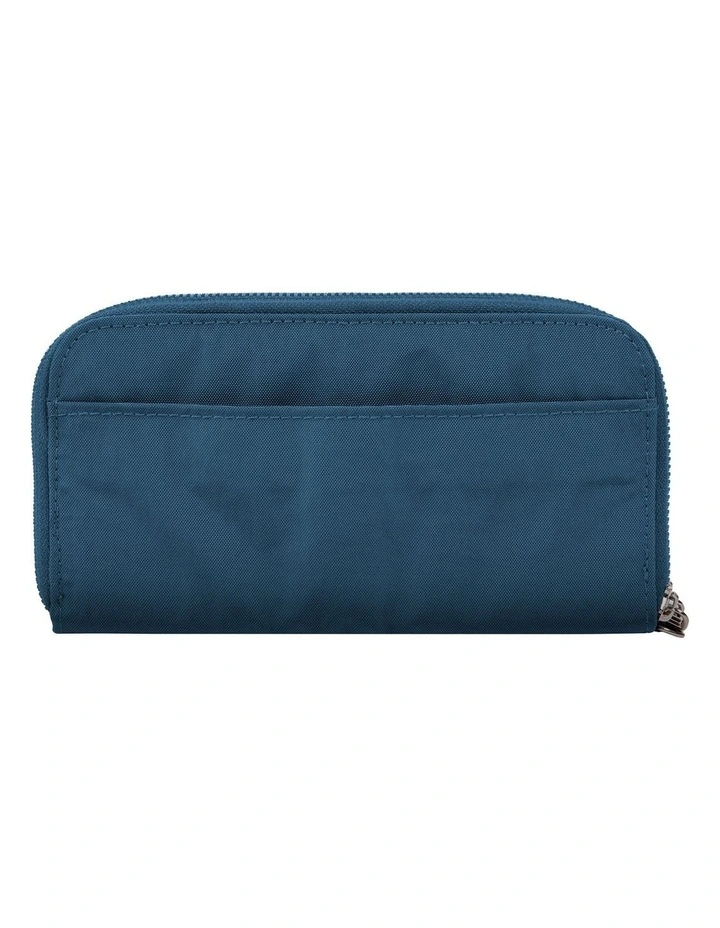 RFID Blocking Double Zip Clutch Wallet in Ocean image 2