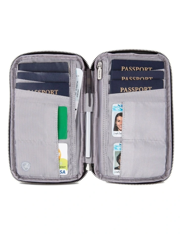 RFID Blocking Family Passport Wallet in Ocean image 3