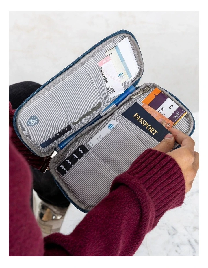 RFID Blocking Family Passport Wallet in Ocean image 4