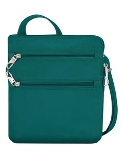 Classic Anti-Theft Slim Double Zip Crossbody Bag in Spruce