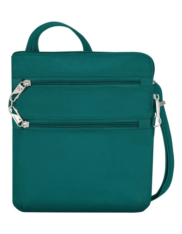 Classic Anti-Theft Slim Double Zip Crossbody Bag in Spruce image 1
