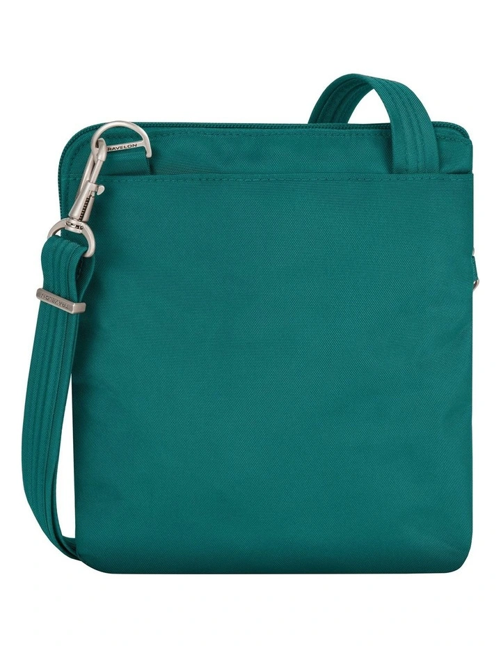 Classic Anti-Theft Slim Double Zip Crossbody Bag in Spruce image 2