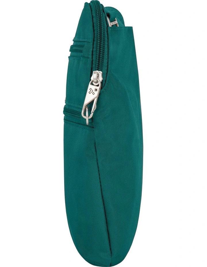 Classic Anti-Theft Slim Double Zip Crossbody Bag in Spruce image 3