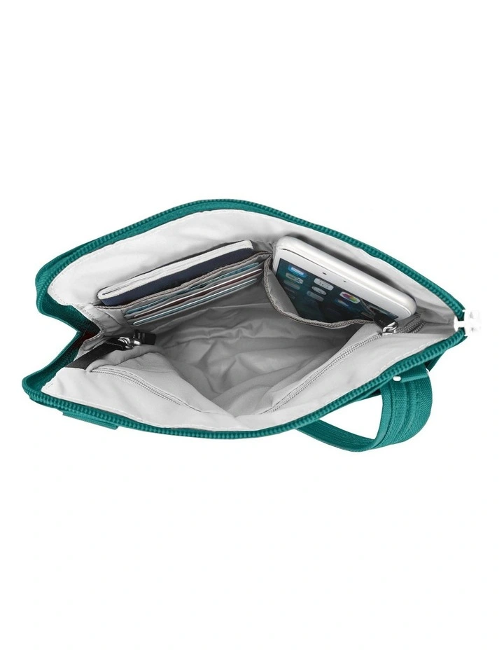 Classic Anti-Theft Slim Double Zip Crossbody Bag in Spruce image 4