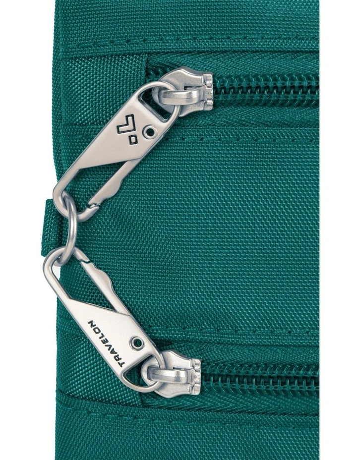 Classic Anti-Theft Slim Double Zip Crossbody Bag in Spruce image 5