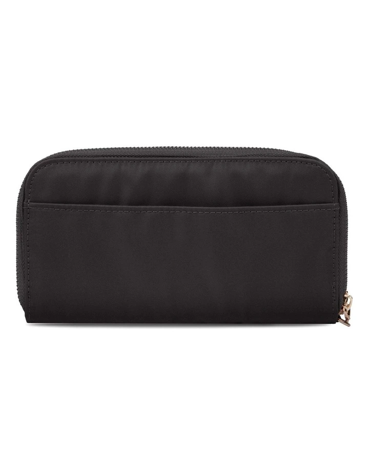 RFID Blocking Double Zip Clutch Wallet in Black image 2