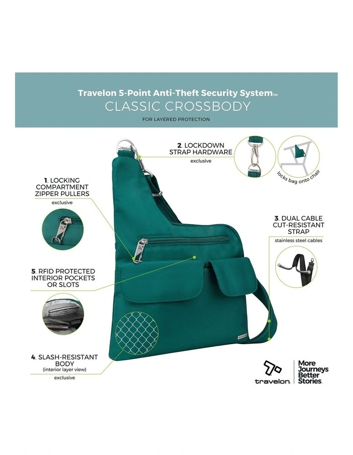 Classic Anti-Theft Crossbody Bag in Spruce image 7