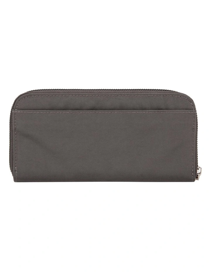 RFID Blocking Single Zip Wallet in Smoke image 2