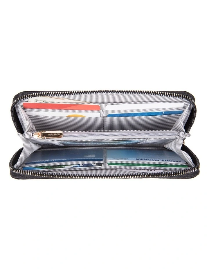 RFID Blocking Single Zip Wallet in Smoke image 4
