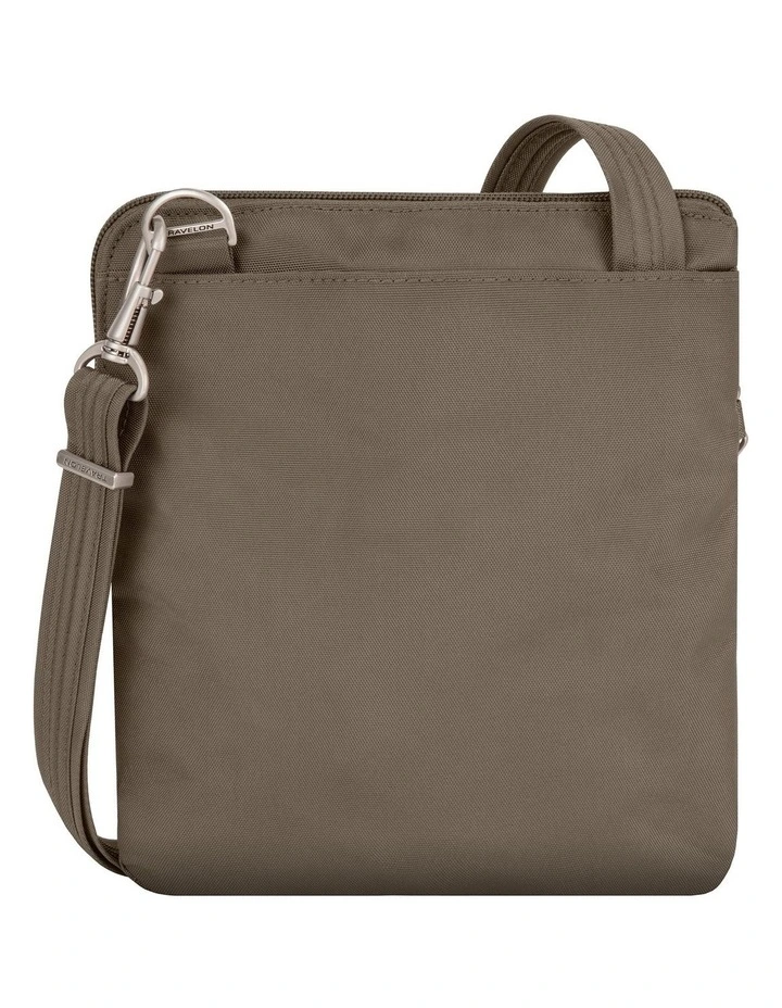 Classic Anti-Theft Slim Double Zip Crossbody Bag in Nutmeg image 2