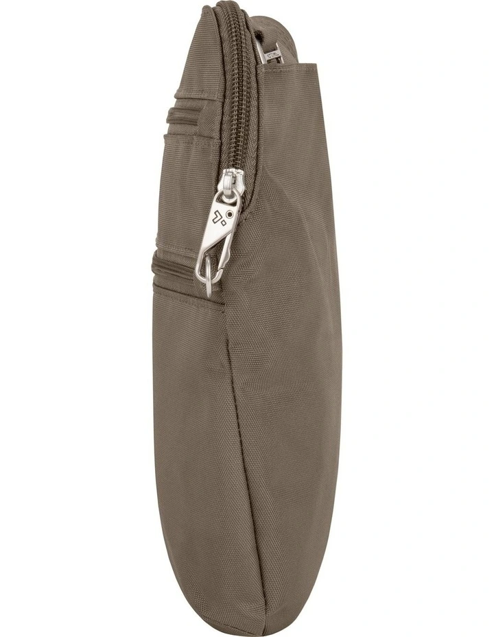 Classic Anti-Theft Slim Double Zip Crossbody Bag in Nutmeg image 3