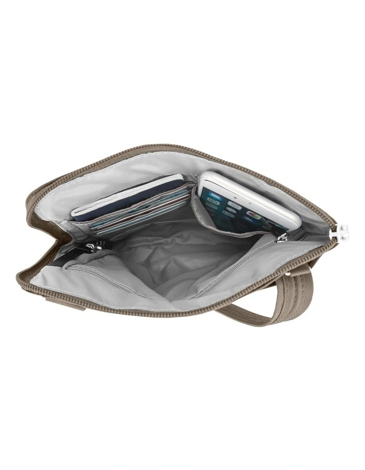 Classic Anti-Theft Slim Double Zip Crossbody Bag in Nutmeg image 4
