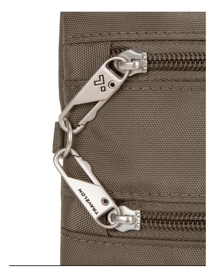Classic Anti-Theft Slim Double Zip Crossbody Bag in Nutmeg image 5